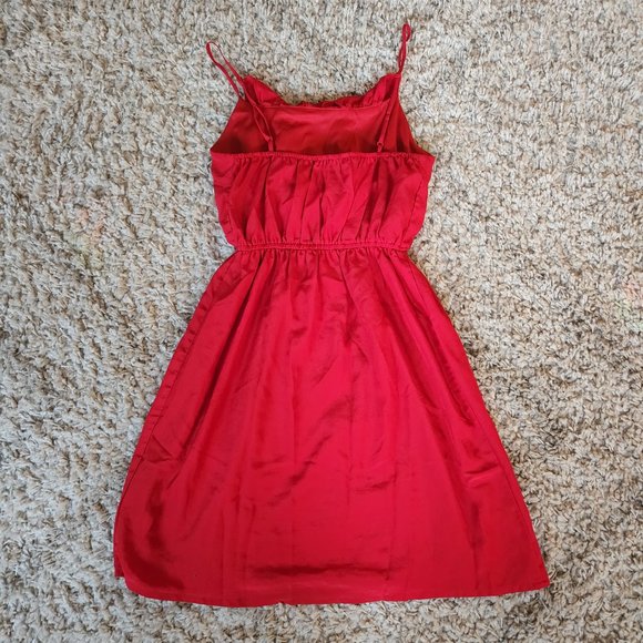 Forever 21 Red Ruffle Sun Dress - Size S - Picture 6 of 10